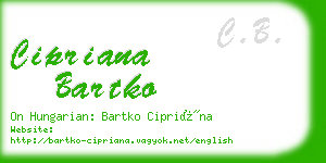 cipriana bartko business card